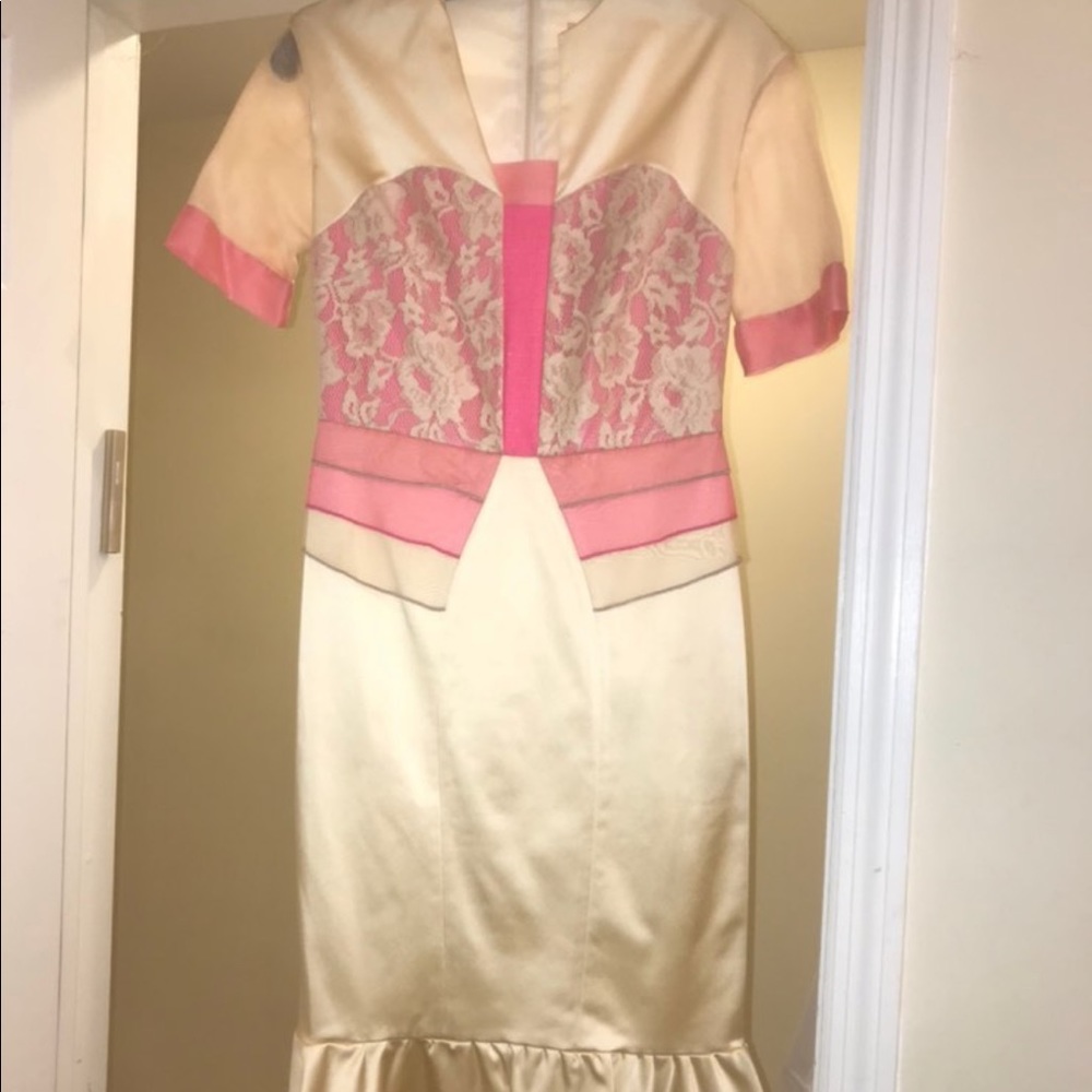 Pink midi dress
